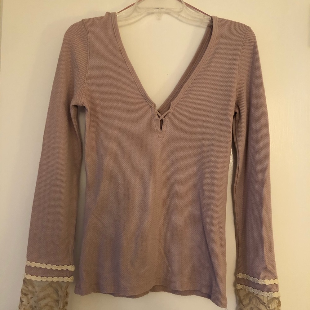 Free People mauve long sleeve top